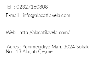 Alaat La Vela Otel iletiim bilgileri